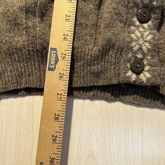 VTG Jaeger Knitwear Cardigan 36” Fair Isle Trim Wool Blend Holiday Preppy Casual - Picture 6 of 7
